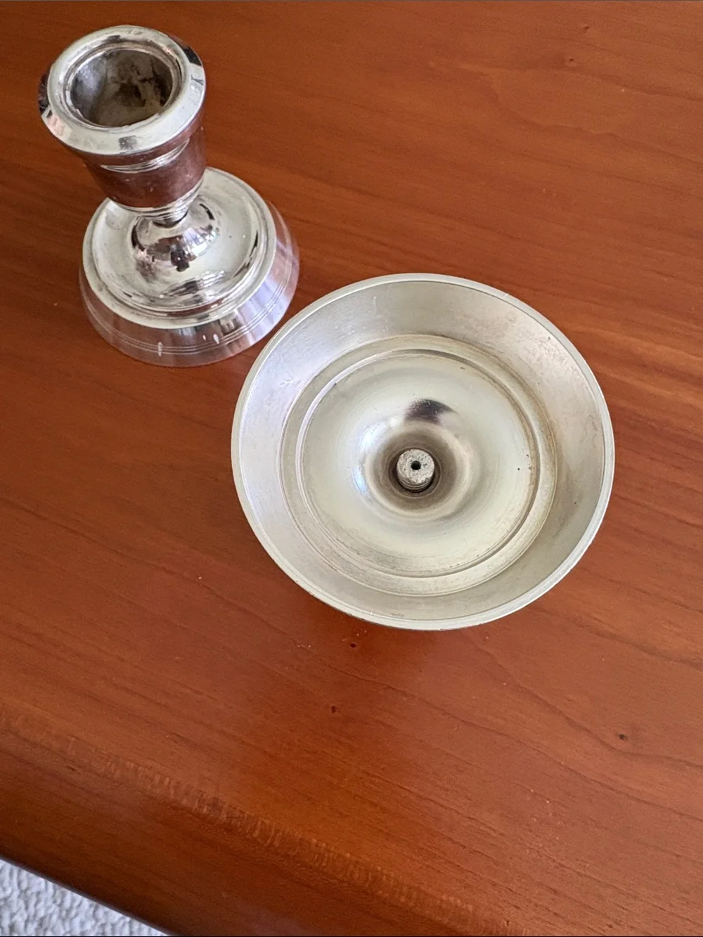 Vintage Pair of Silver plated  Candle sticks Classic White Finish.